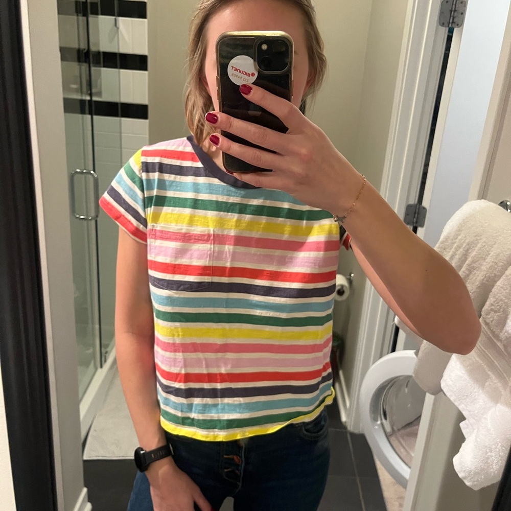 Pam & Gela Multicolored Striped Tee
